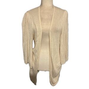 tildon women's knit long sleeve cream Open cardigan Sweater Small